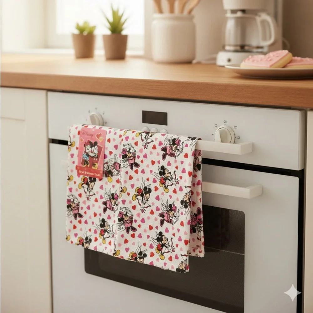 Disney Mickey & Minnie Mouse Valentine's Day Kitchen Towel Set - 2 Pack